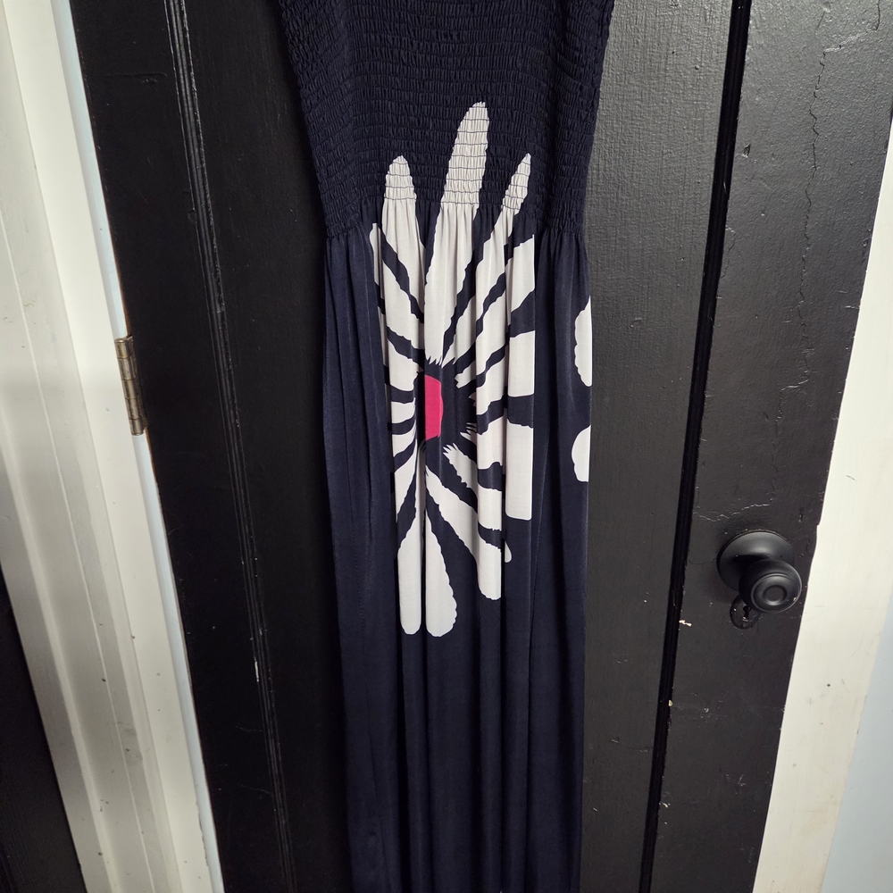Navy Maxi Dress with Floral Design